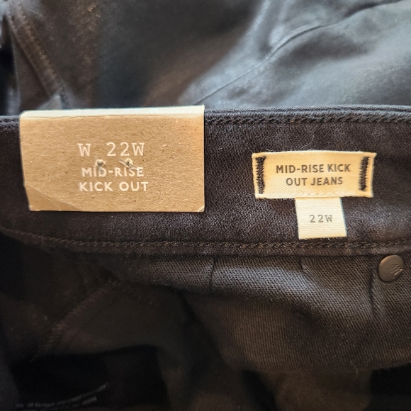 NWT Madewell Kick Out Crop Jeans True Black Wash Coated Edition Size 22W - Picture 5 of 8